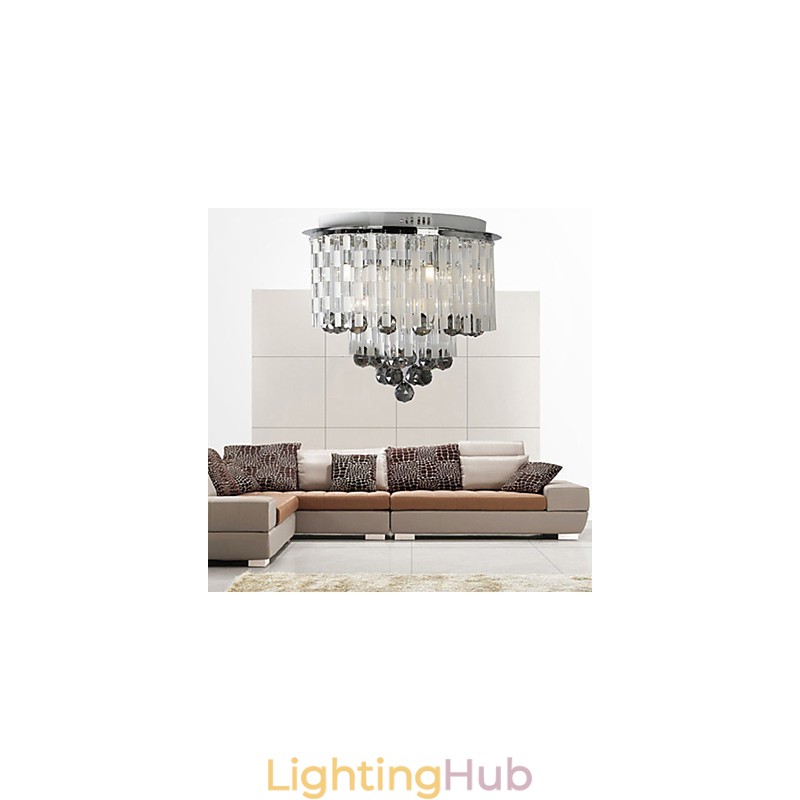 Crystal Semi Flush Mount with 8 Lights