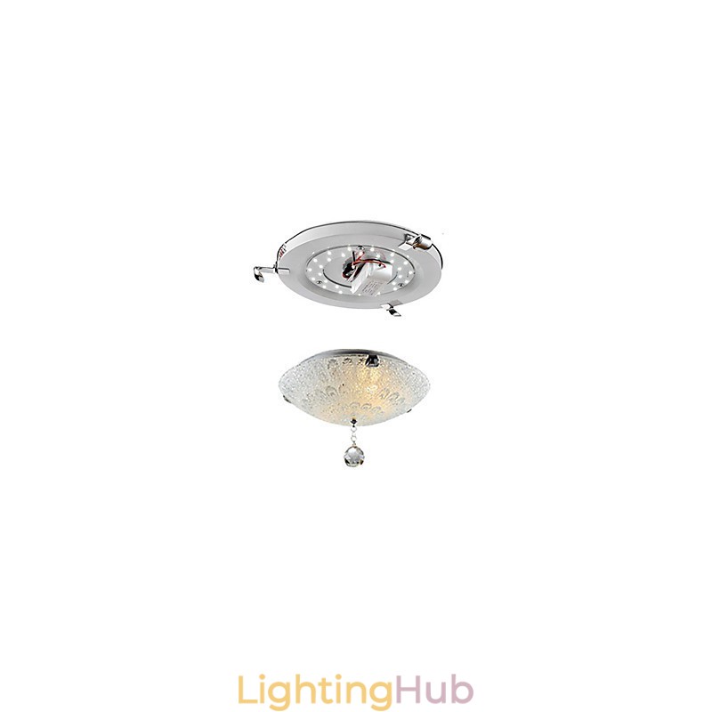Modern Contemporary Crystal Nickel Flush Mount