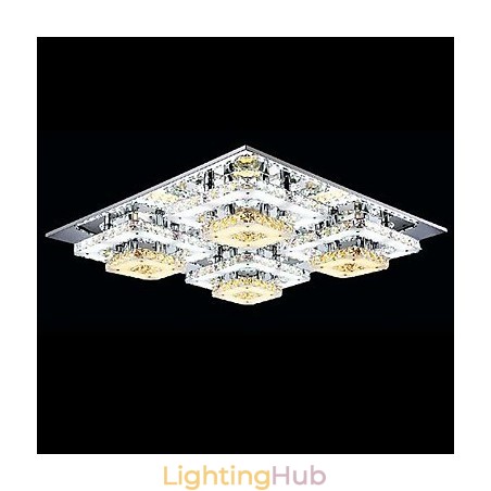 Modern Contemporary Crystal Chrome Metal Flush Mount Modern Contemporary Crystal Chrome Metal Flush Mount