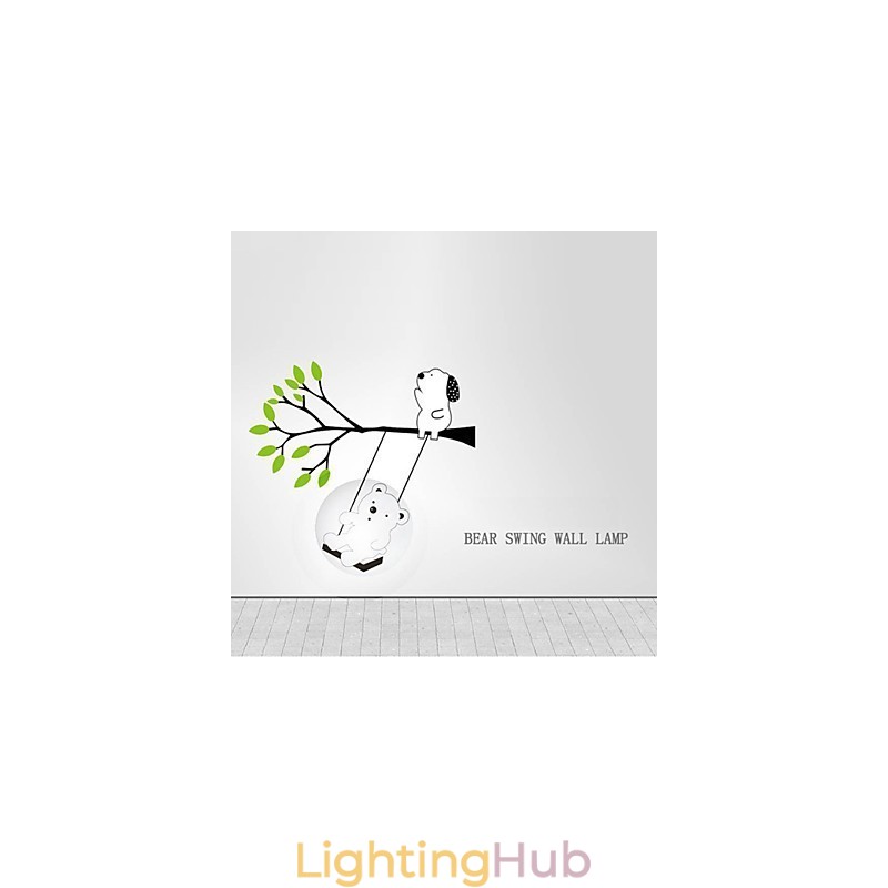 Little Bear High Temperature Resistant Plastic Light And Creative 3D Wall Paper Wall Lamp