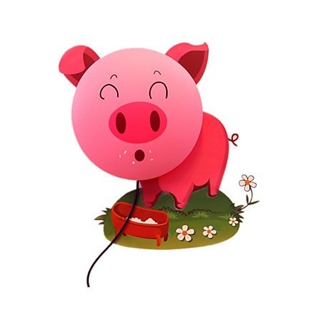 Wallpaper Wall Lamps Flower Face DIY Fun Atmosphere Nightlight Children Bedside lamp Decoration Pink Pig