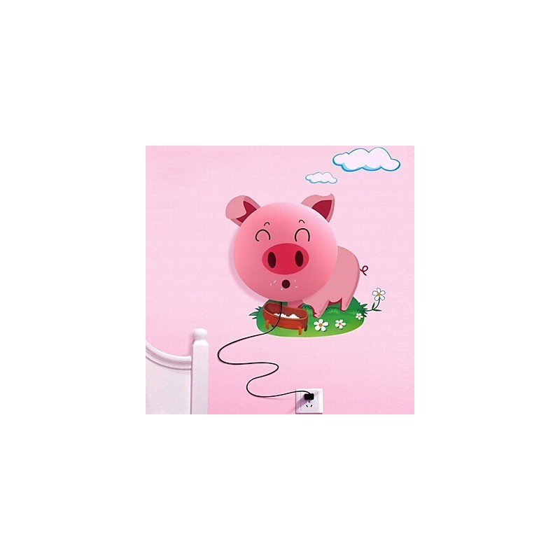 Wallpaper Wall Lamps Flower Face DIY Fun Atmosphere Nightlight Children Bedside lamp Decoration Pink Pig
