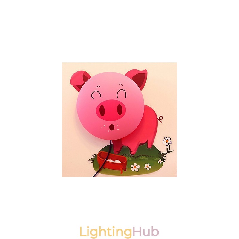 Pig High Temperature Resistant Plastic Light And 10 C Can Remove Creative 3D Wall Paper Wall Lamp
