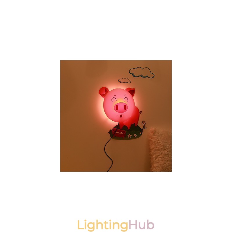 Pig High Temperature Resistant Plastic Light And 10 C Can Remove Creative 3D Wall Paper Wall Lamp