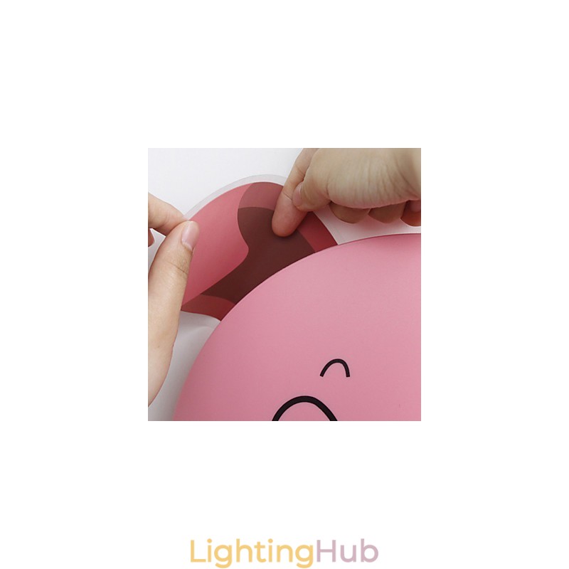 Pig High Temperature Resistant Plastic Light And 10 C Can Remove Creative 3D Wall Paper Wall Lamp