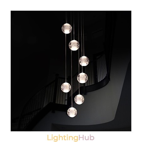 Modern Pendant Light Pendant Lamp G4 Retroifit 7 Lights Chrome Plating Crystal for Stairs Light