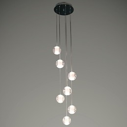Modern Pendant Light Pendant Lamp G4 Retroifit 7 Lights Chrome Plating Crystal for Stairs Light