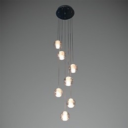 Modern Pendant Light Pendant Lamp G4 Retroifit 7 Lights Chrome Plating Crystal for Stairs Light
