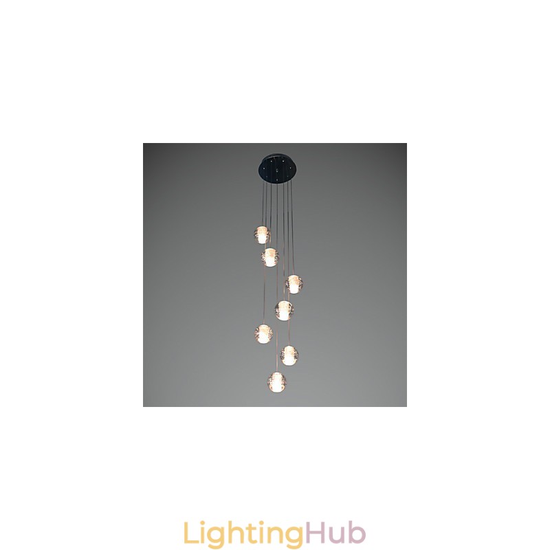 Modern Pendant Light Pendant Lamp G4 Retroifit 7 Lights Chrome Plating Crystal for Stairs Light