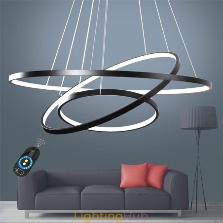 Dimmable Pendant Light with Remote Control Modern Design Three Rings Dimmable Pendant Light with Remote Control Modern Design Three Rings