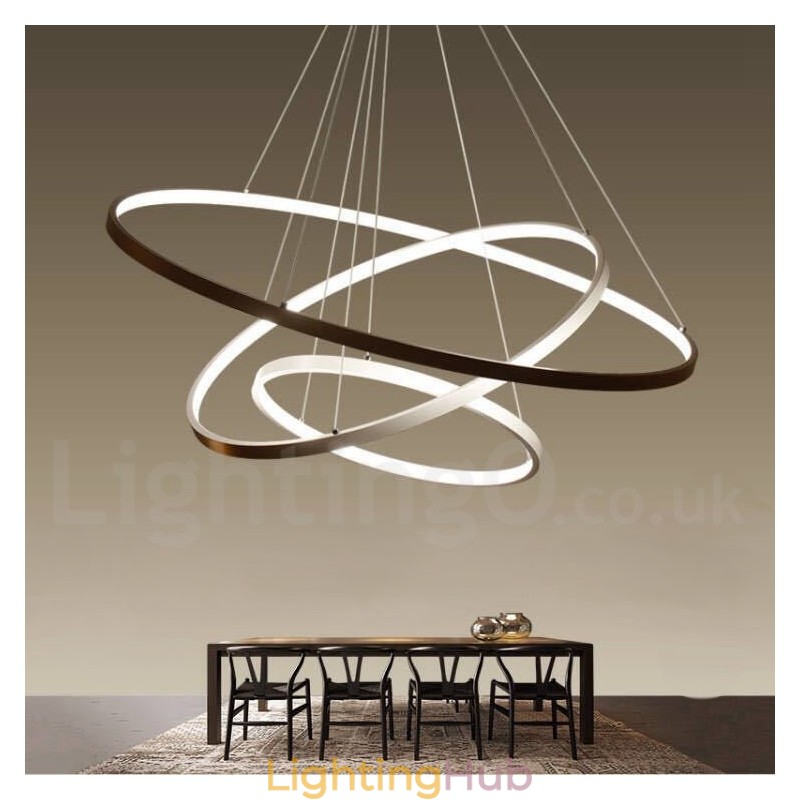 Dimmable Pendant Light with Remote Control Modern Design Three Rings