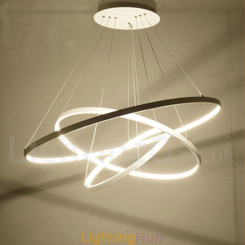 Dimmable Pendant Light with Remote Control Modern Design Three Rings