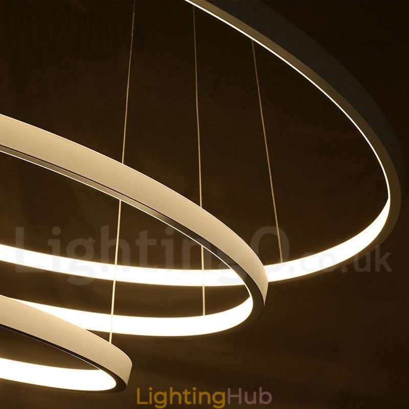 Dimmable Pendant Light with Remote Control Modern Design Three Rings