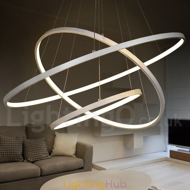 Dimmable Pendant Light with Remote Control Modern Design Three Rings