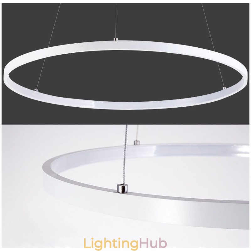 Dimmable Pendant Light with Remote Control Modern Design Three Rings