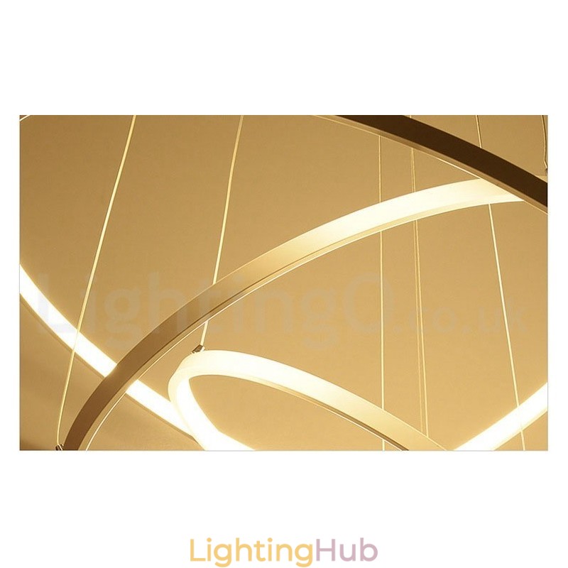 Dimmable Pendant Light with Remote Control Modern Design Three Rings