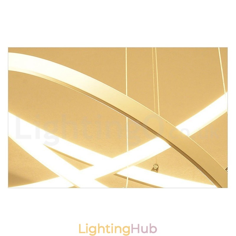 Dimmable Pendant Light with Remote Control Modern Design Three Rings