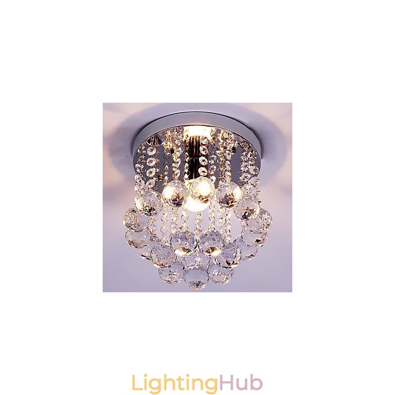 Flush Mount K9 Crystal Mini Style Modern Chandelier