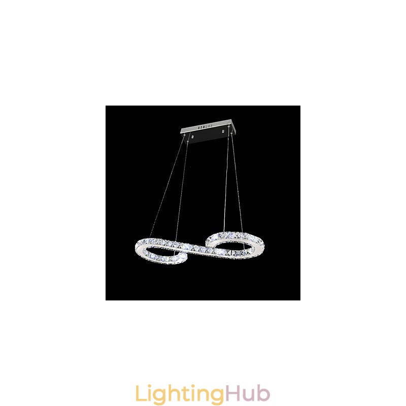 Modern Contemporary Crystal Chrome Metal Pendant Light