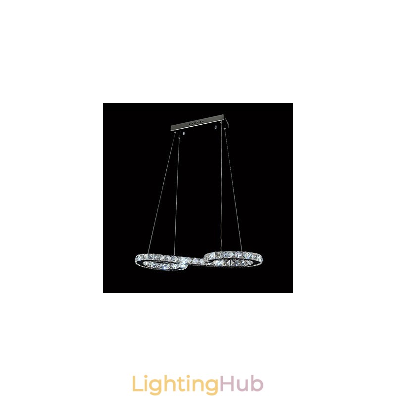 Modern Contemporary Crystal Chrome Metal Pendant Light