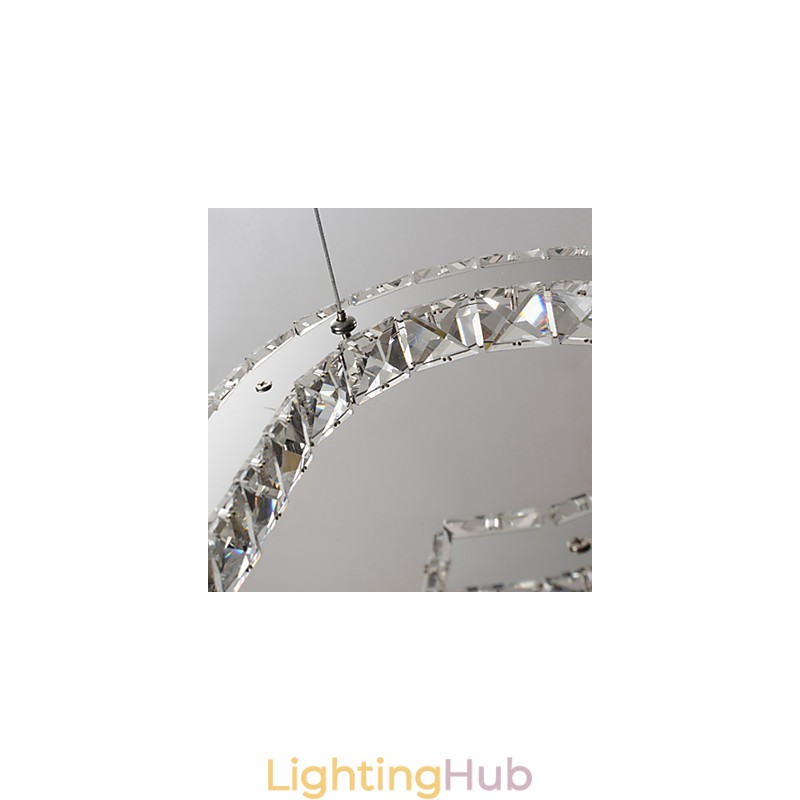 Modern Contemporary Crystal Chrome Metal Pendant Light