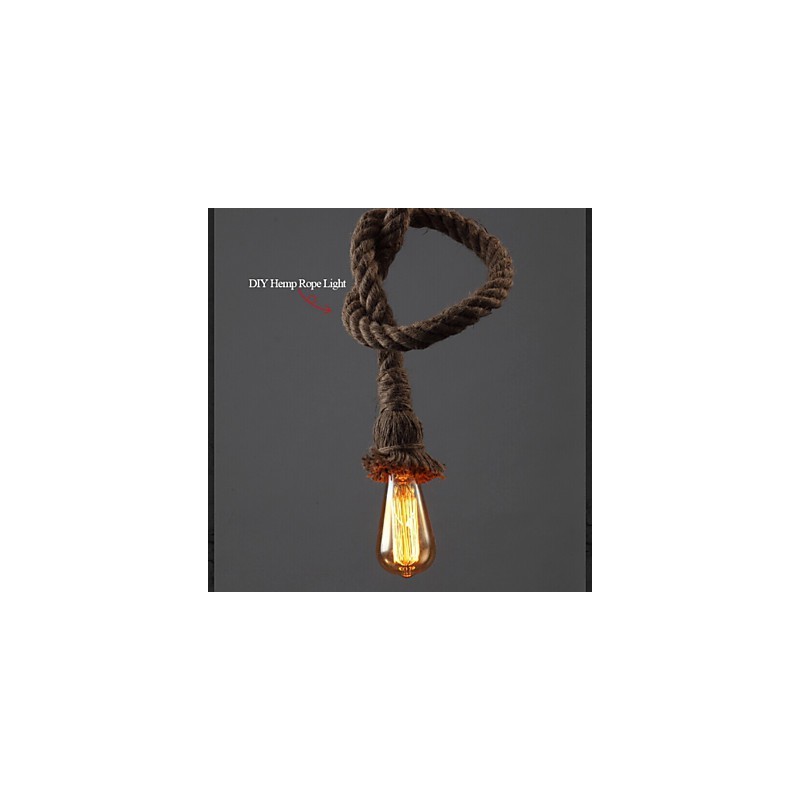 1 Light DIY Art Hemp Rope Light Creative Hemp Rope Chandelier
