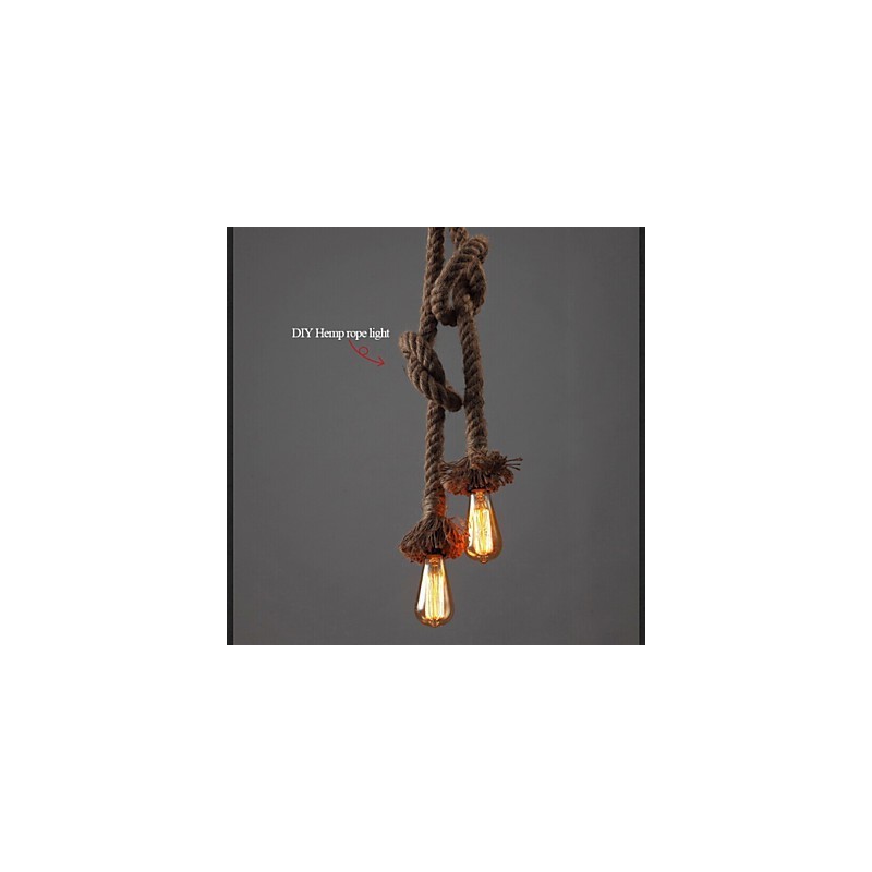 1 Light DIY Art Hemp Rope Light Creative Hemp Rope Chandelier