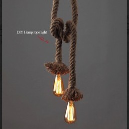 1 Light DIY Art Hemp Rope Light Creative Hemp Rope Chandelier
