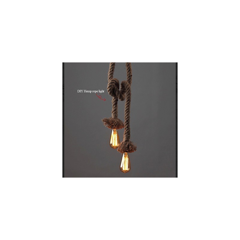 1 Light DIY Art Hemp Rope Light Creative Hemp Rope Chandelier