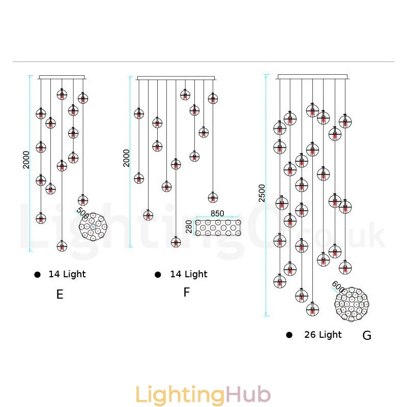 Creative Engineering Stage Meteorer Crystal Ball Pendant Light