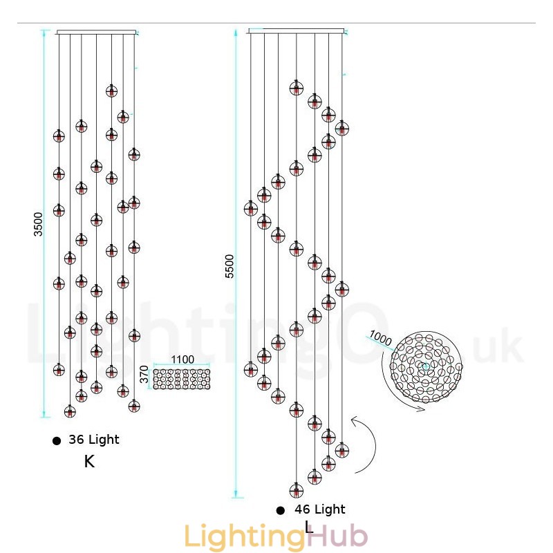 Creative Engineering Stage Meteorer Crystal Ball Pendant Light