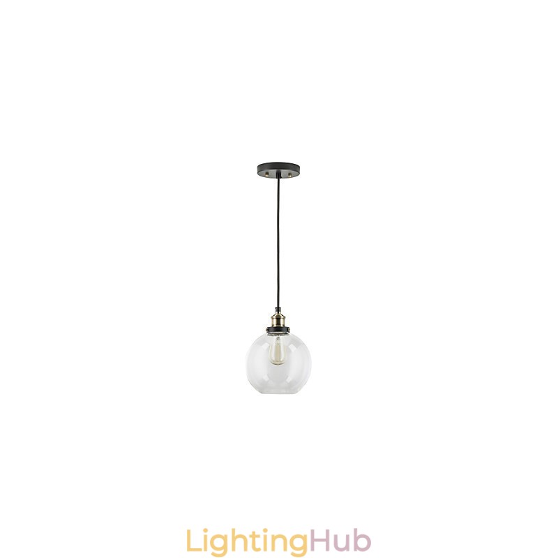 Industrial Factory Pendant Lamp Antique Brass One Light Fixture Glass Shade Cafe Pendant Light