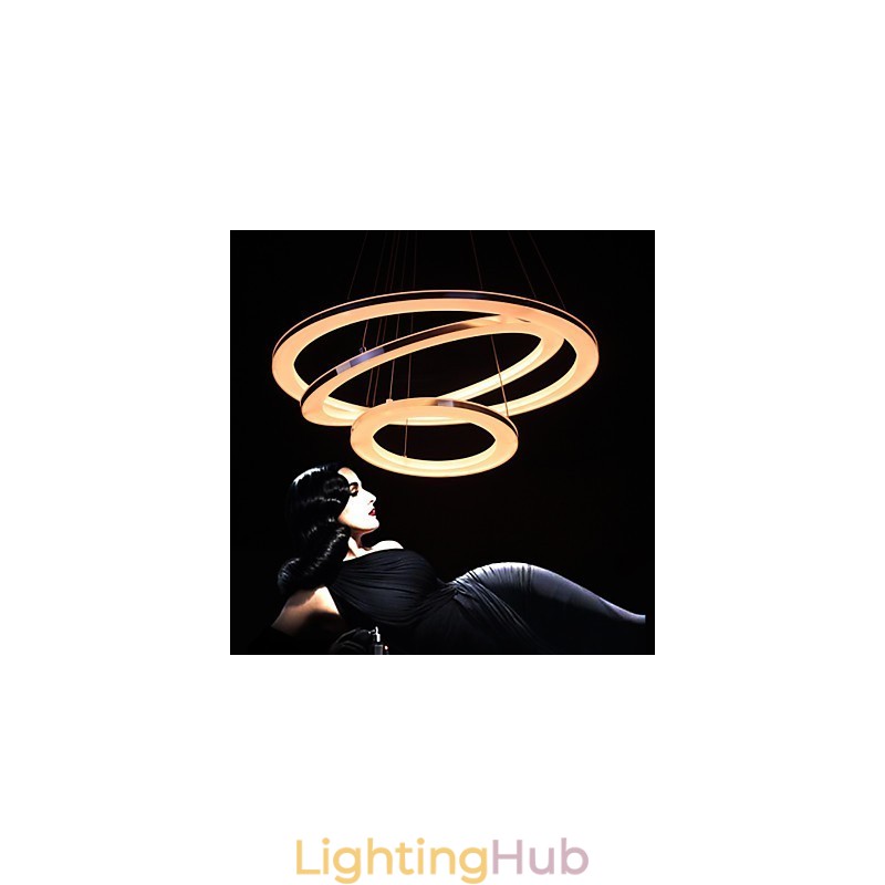 Modern Pendant Light 3 Rings Pendant Lamp Acrylic