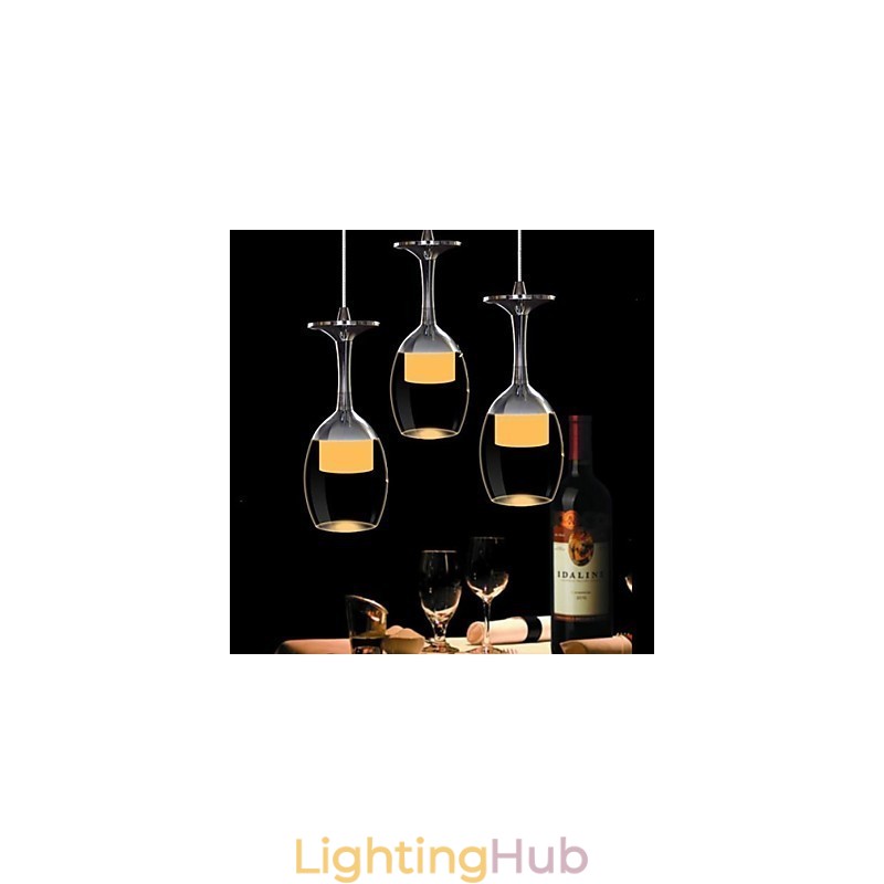 3 Light Modern Contemporary Traditional Classic Country Bowl Chrome Glass Chandelier Pendant Light