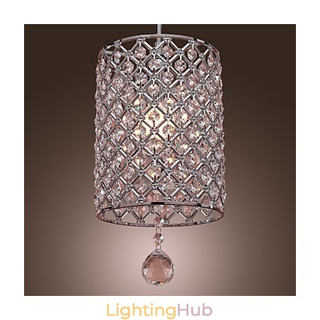 Crystal Drop Pendant Light in Cylinder Style Crystal Drop Pendant Light in Cylinder Style