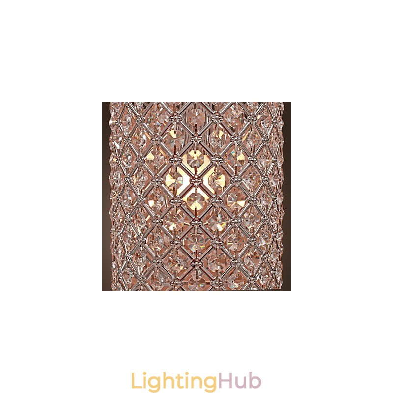 Crystal Drop Pendant Light in Cylinder Style