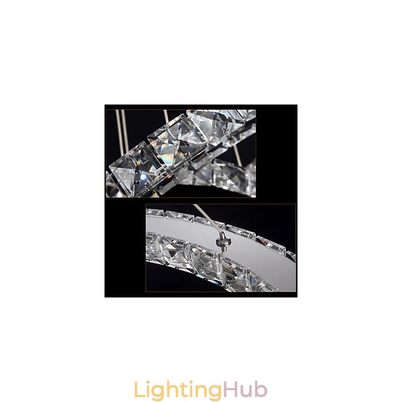 Crystal Pendant Light Ceiling Lighting Clear Crystal Round 4 Rings 40CM 60CM 80CM Source Fixtures