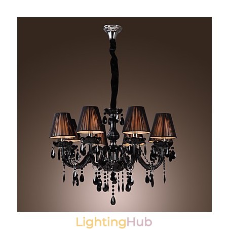 Chandelier Luxury Modern Black Crystal Living 8 Lights Chandelier Luxury Modern Black Crystal Living 8 Lights