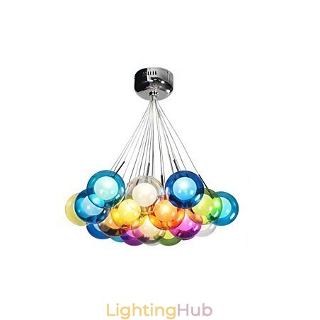 Modern Bubble Globe Colored Glass Pendant Light with 19 Lights Modern Bubble Globe Colored Glass Pendant Light with 19 Lights