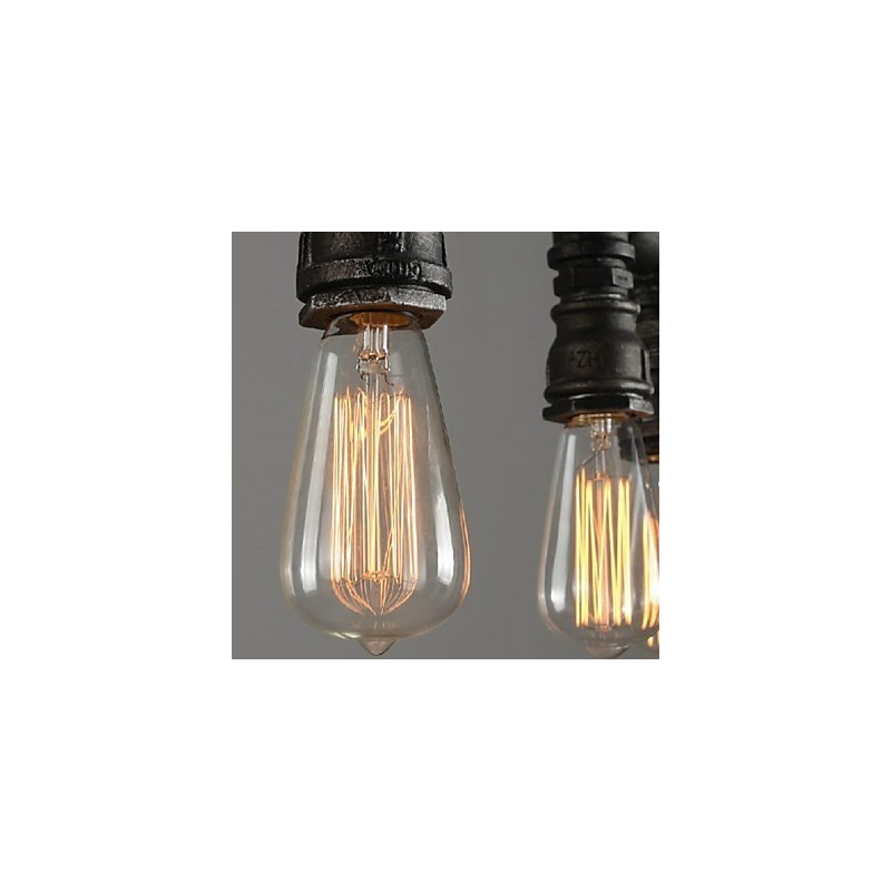 Traditional Classic Vintage Lantern Country Retro Mini Style Painting Metal Pendant Light Dining