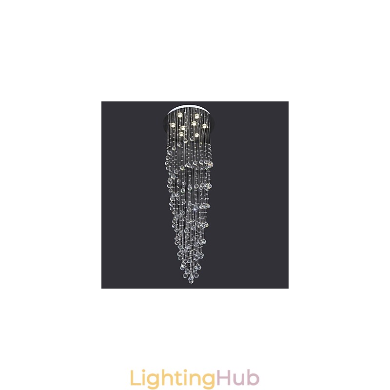 Modern Contemporary Crystal Chrome Metal Flush Mount
