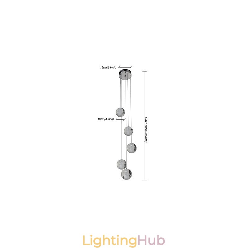 Modern Pendant Light Pendant Lamp Lights G4 Retroifit Chrome Plating Crystal for Stairs Light