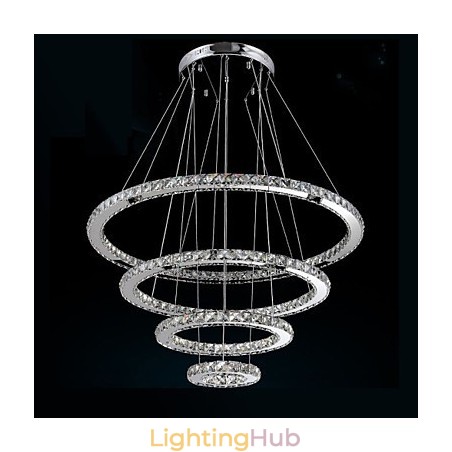 Modern Pendant Light Clear Crystal Ceiling Chandelier Lighting Lamp with D100CM+D80CM+D60CM+D40CM Modern Pendant Light Clear Crystal Ceiling Chandelier Lighting Lamp with D100CM+D80CM+D60CM+D40CM