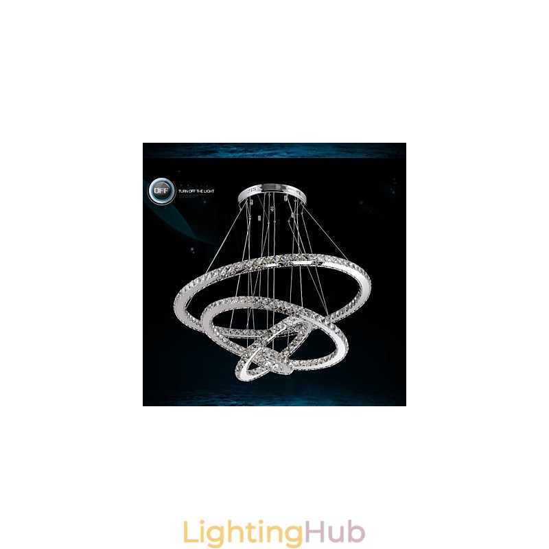 Modern Pendant Light Clear Crystal Ceiling Chandelier Lighting Lamp with D100CM+D80CM+D60CM+D40CM