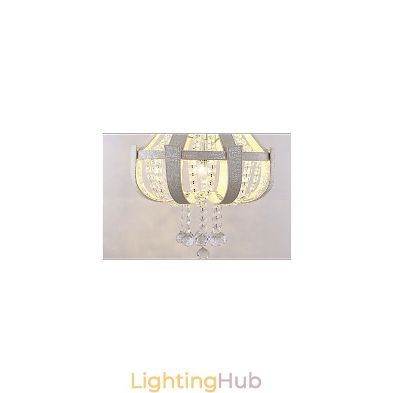 Post Modern Luxury Leather Crystal Creative Lron Chandelier