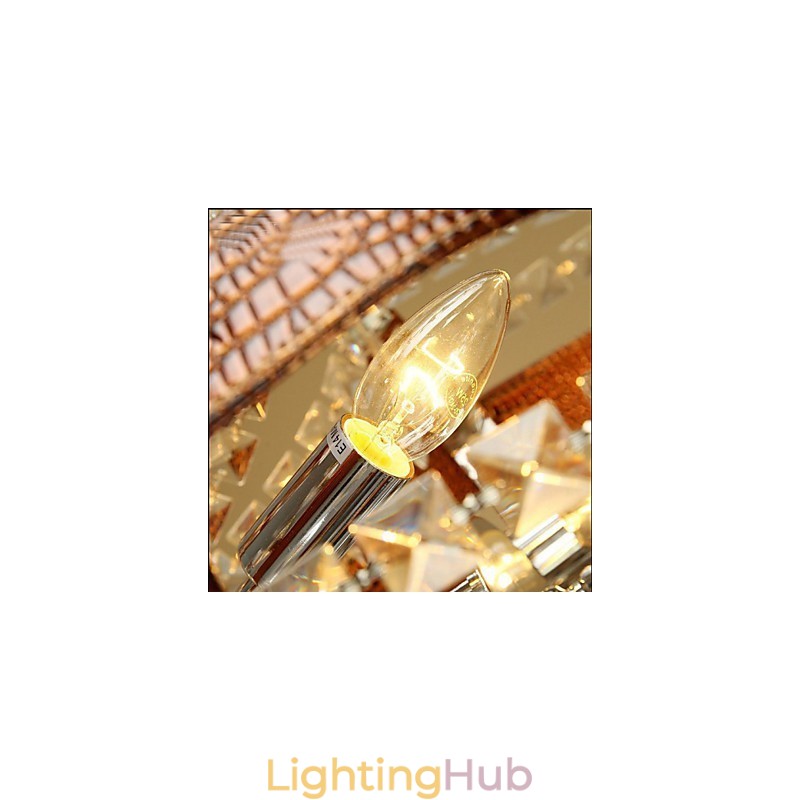 Post Modern Luxury Leather Crystal Creative Lron Chandelier