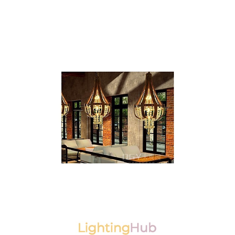 Post Modern Luxury Leather Crystal Creative Lron Chandelier