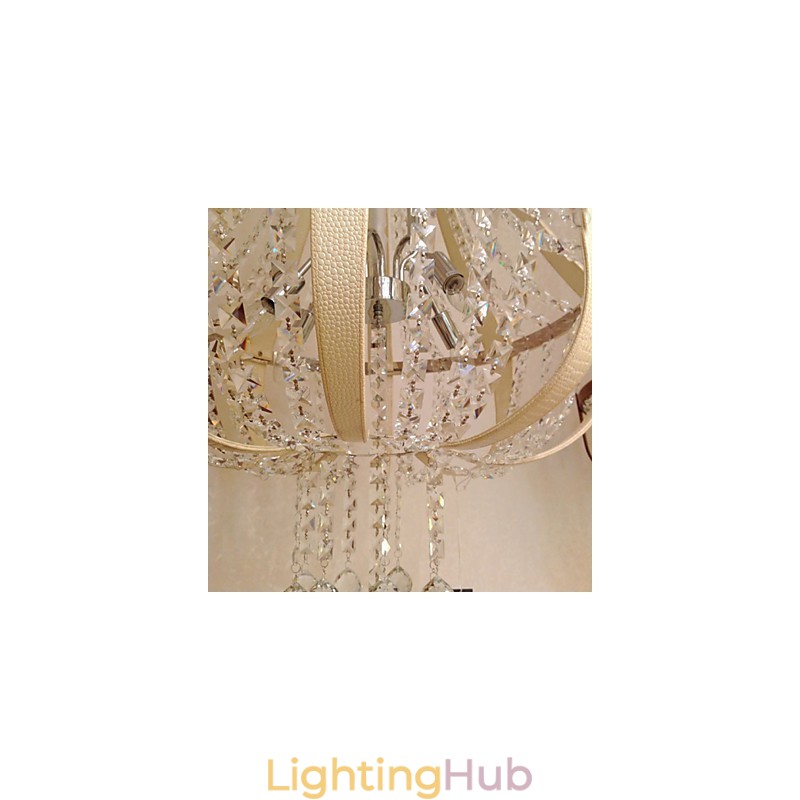 Post Modern Luxury Leather Crystal Creative Lron Chandelier