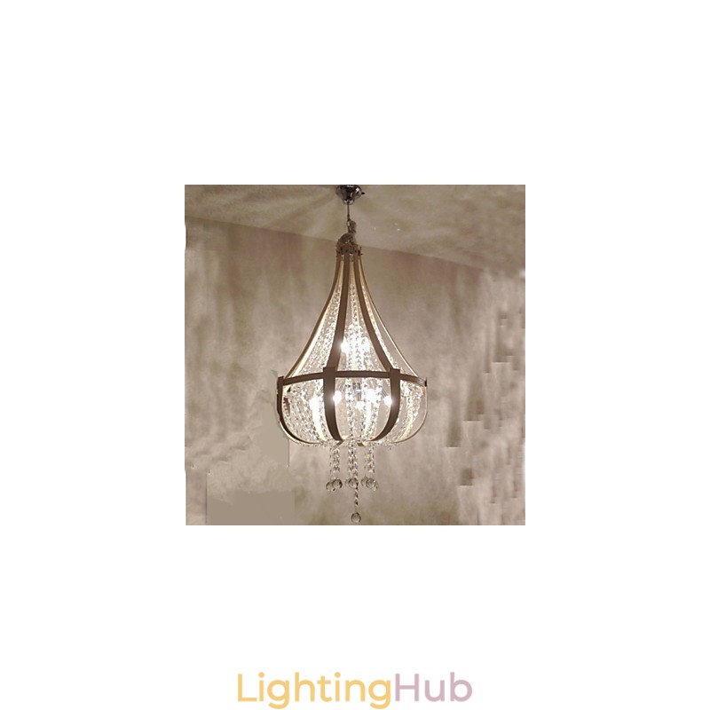 Post Modern Luxury Leather Crystal Creative Lron Chandelier
