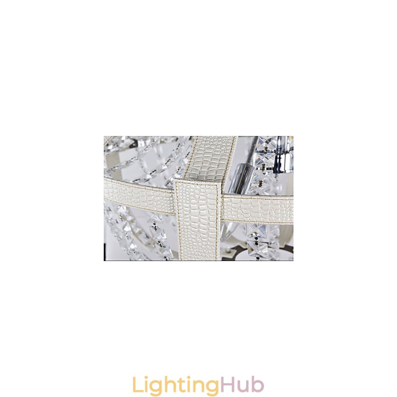 Post Modern Luxury Leather Crystal Creative Lron Chandelier
